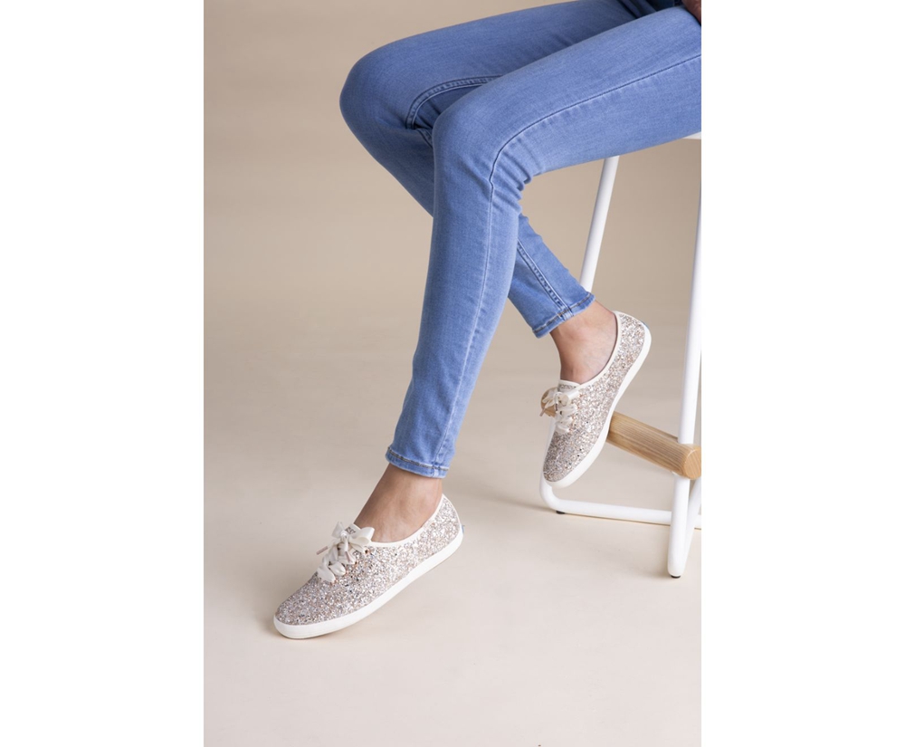 Zapatillas Keds Mujer Rosas Doradas - Kate Spade New York Champion Glitter - 864-BKVZAN